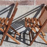 Foldable wooden chairs from the 50s
