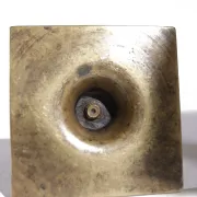 17th-century Spanish brass candlestick with square base
