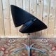 Set of 4 swivel shell chairs – 1980s – Karisma – Leather & Chrome metal
