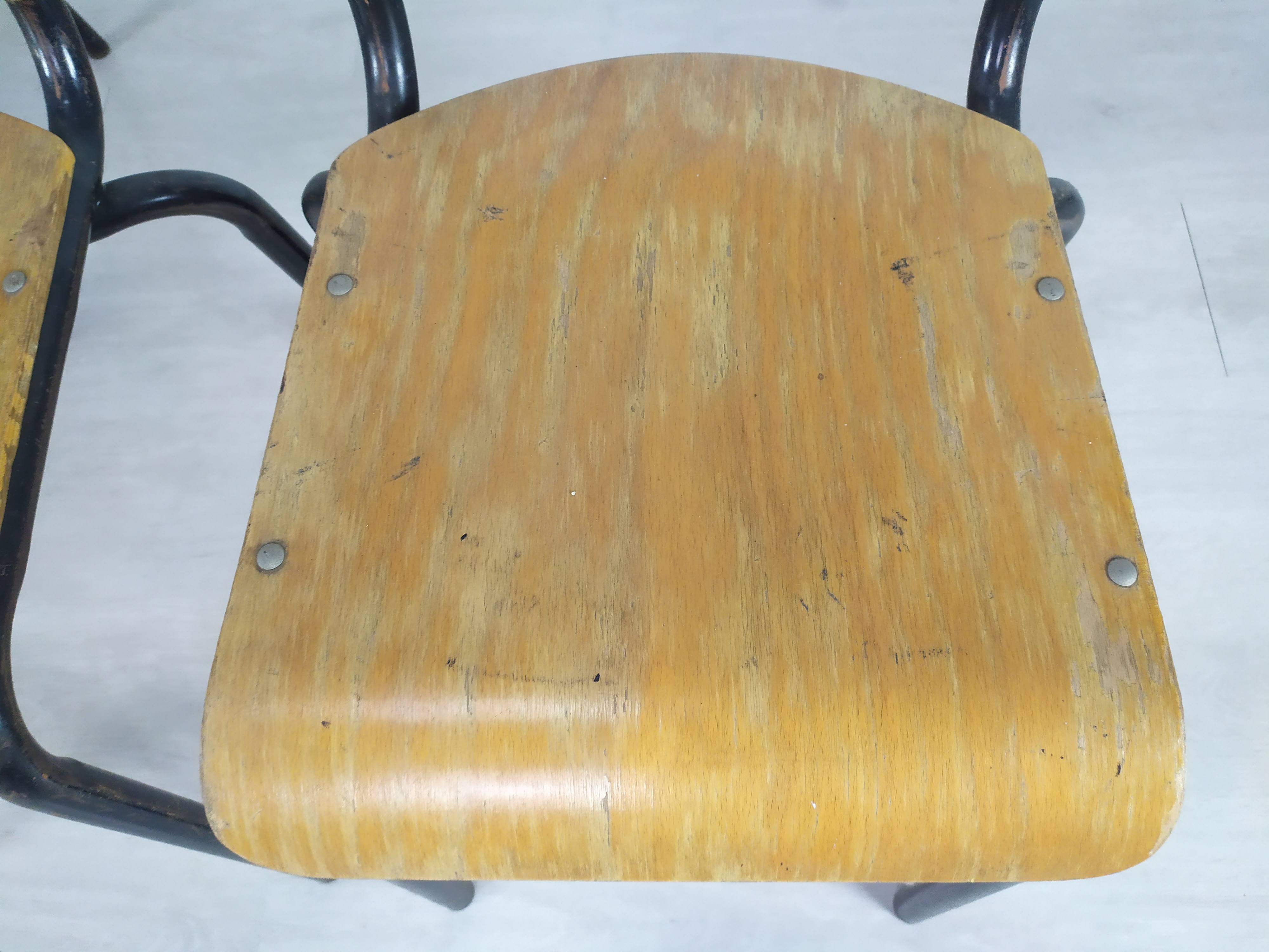 4 school chairs 1950