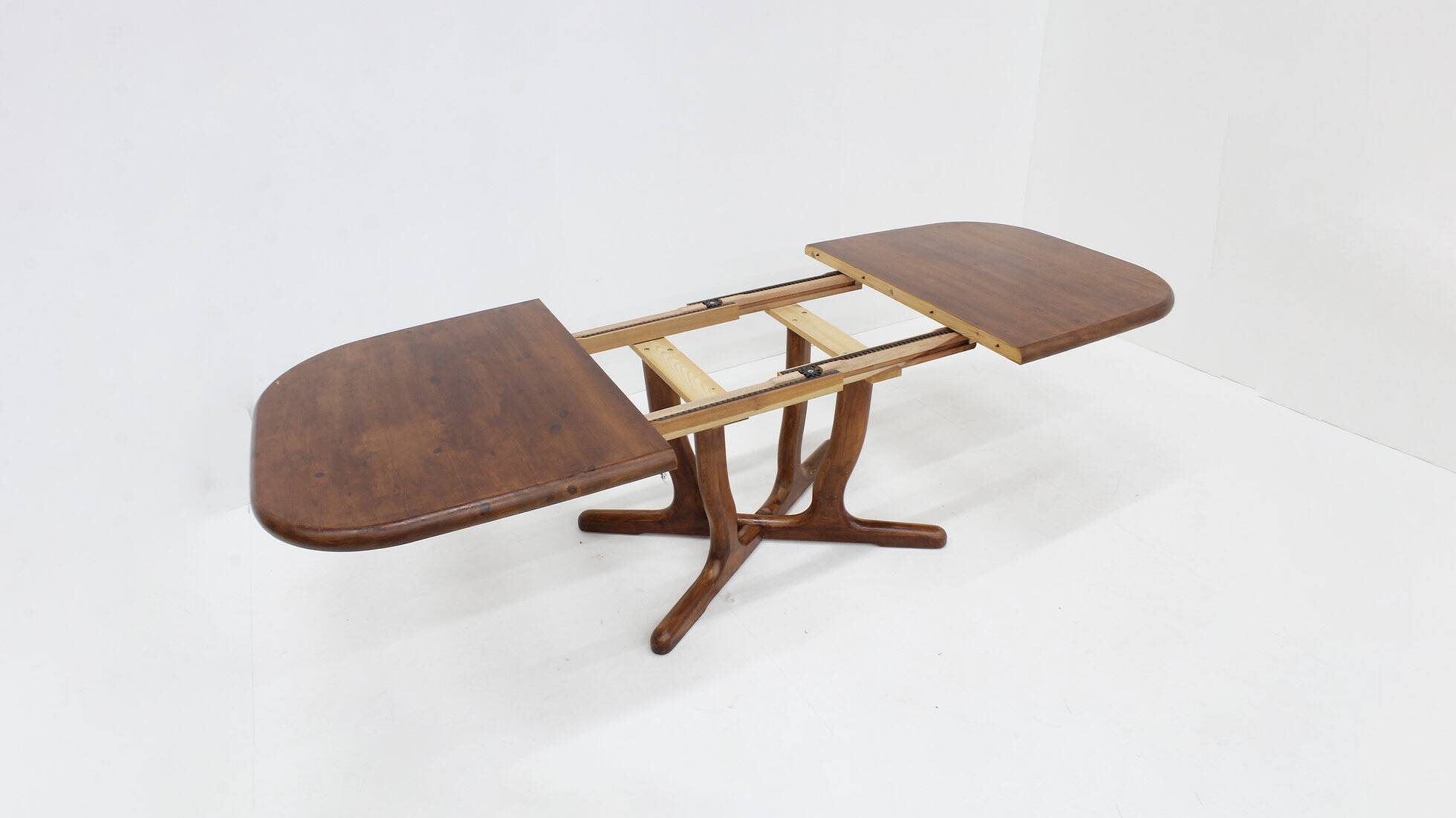 Vintage large oval extendable dining table 1960s