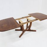 Vintage large oval extendable dining table 1960s