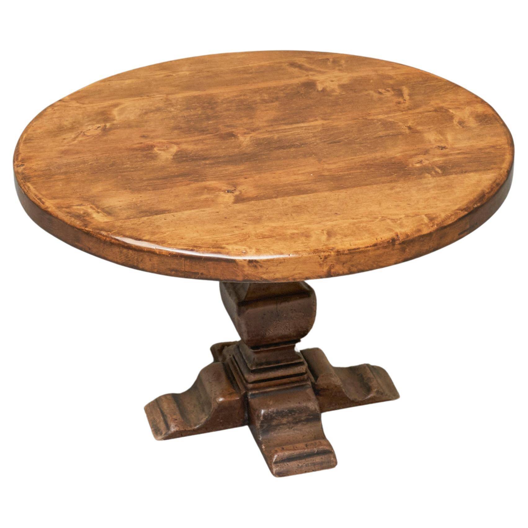 Sculptural table in solid oak, 1960s