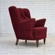 1960s, Danish armchair, original red furniture fabric.