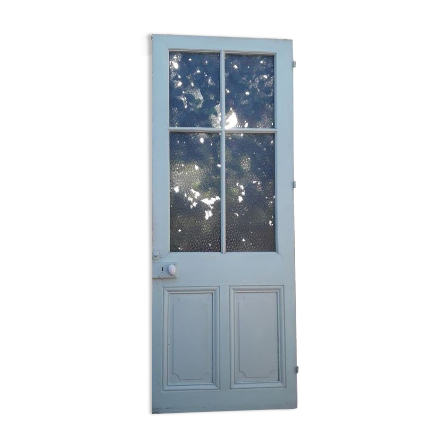 Glass door 82,8x215,3cm old translucent glazing