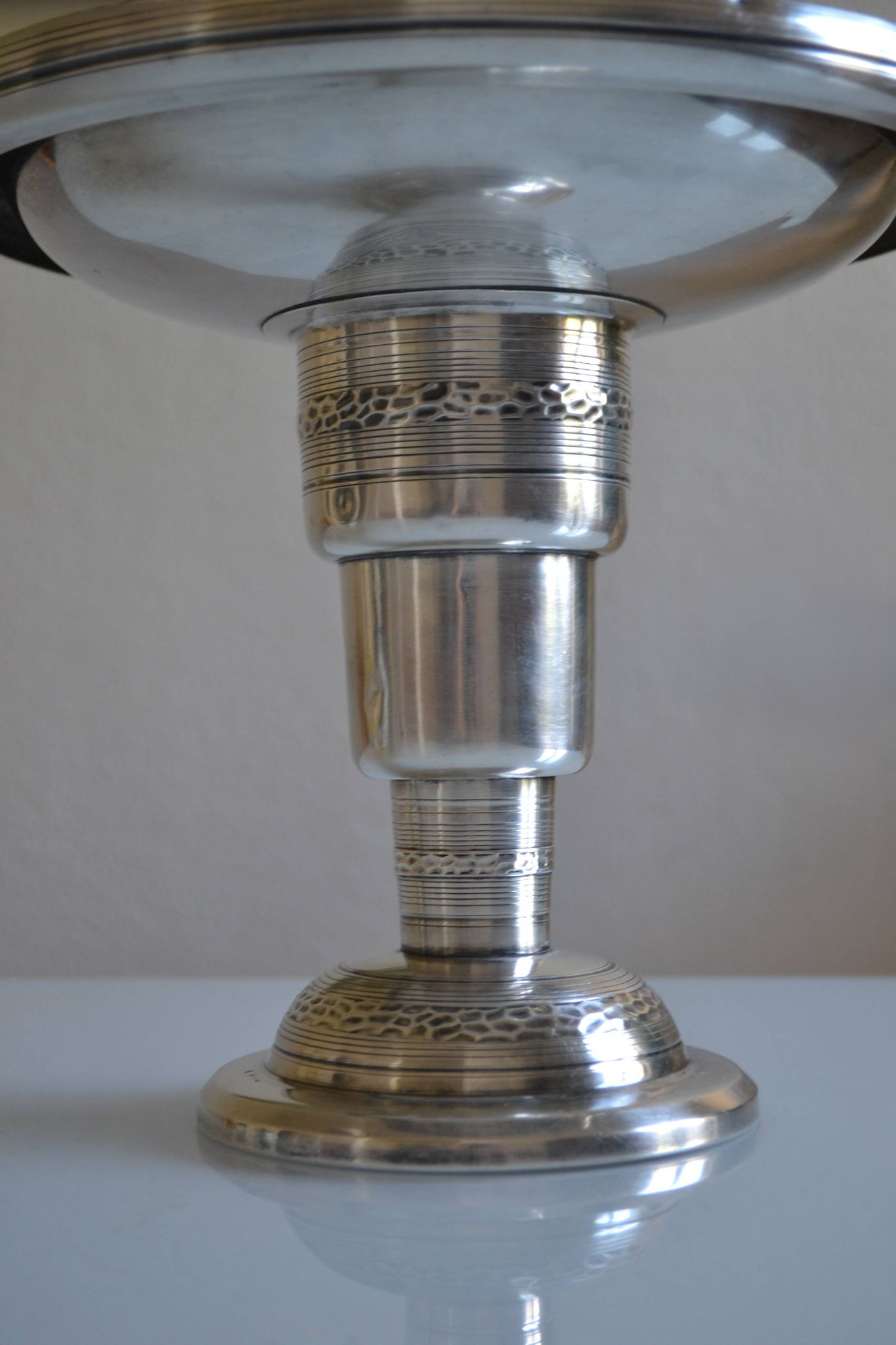 coupe centre de table art déco métal argenté 1930
