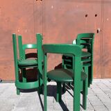 6 Bruno Rey Kush & co Green Stackable Chairs Circa 1970