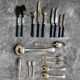 68-piece silver-plated and black ebony cutlery set with 4 velvet cases