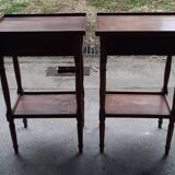 Pair of bedside tables in walnut 19th
