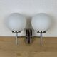 Opaline and chrome globe wall light from the 1970s