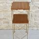 Pedestal table holders magazines in gilded metal and wood, 70s