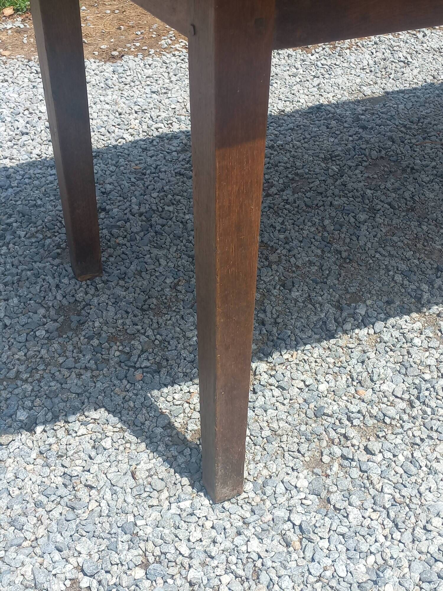 19th century farmhouse table in oak and poplar with spindle legs 198cm