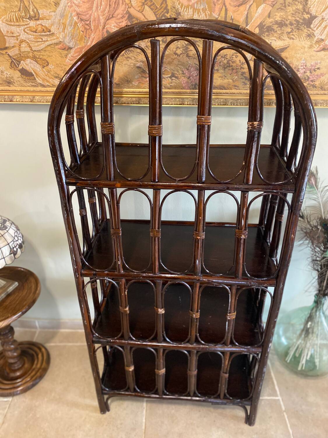 Vintage rattan shelf