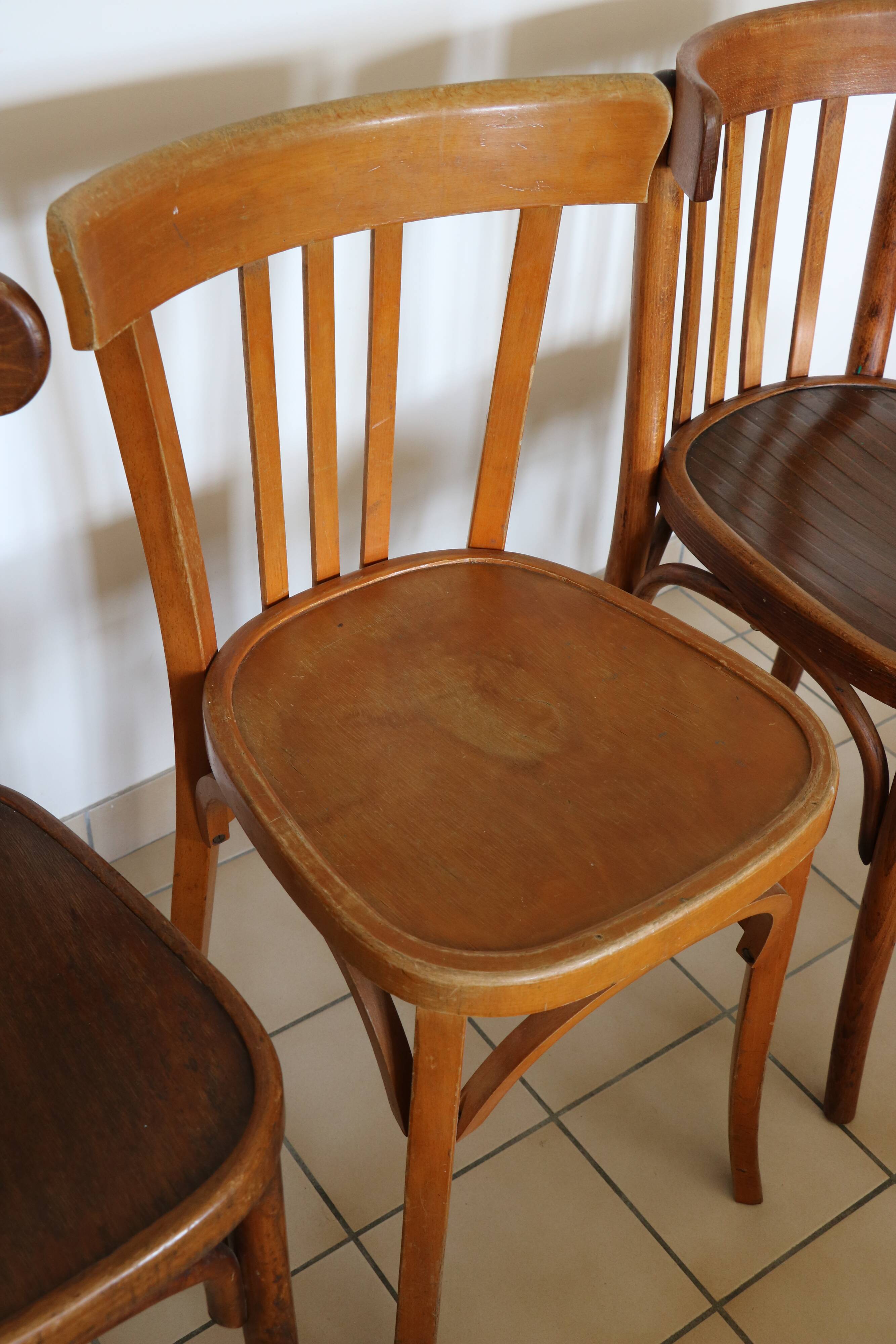 5 vintage bistro chairs