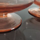 Set of 6 old standing cup in pink crystal