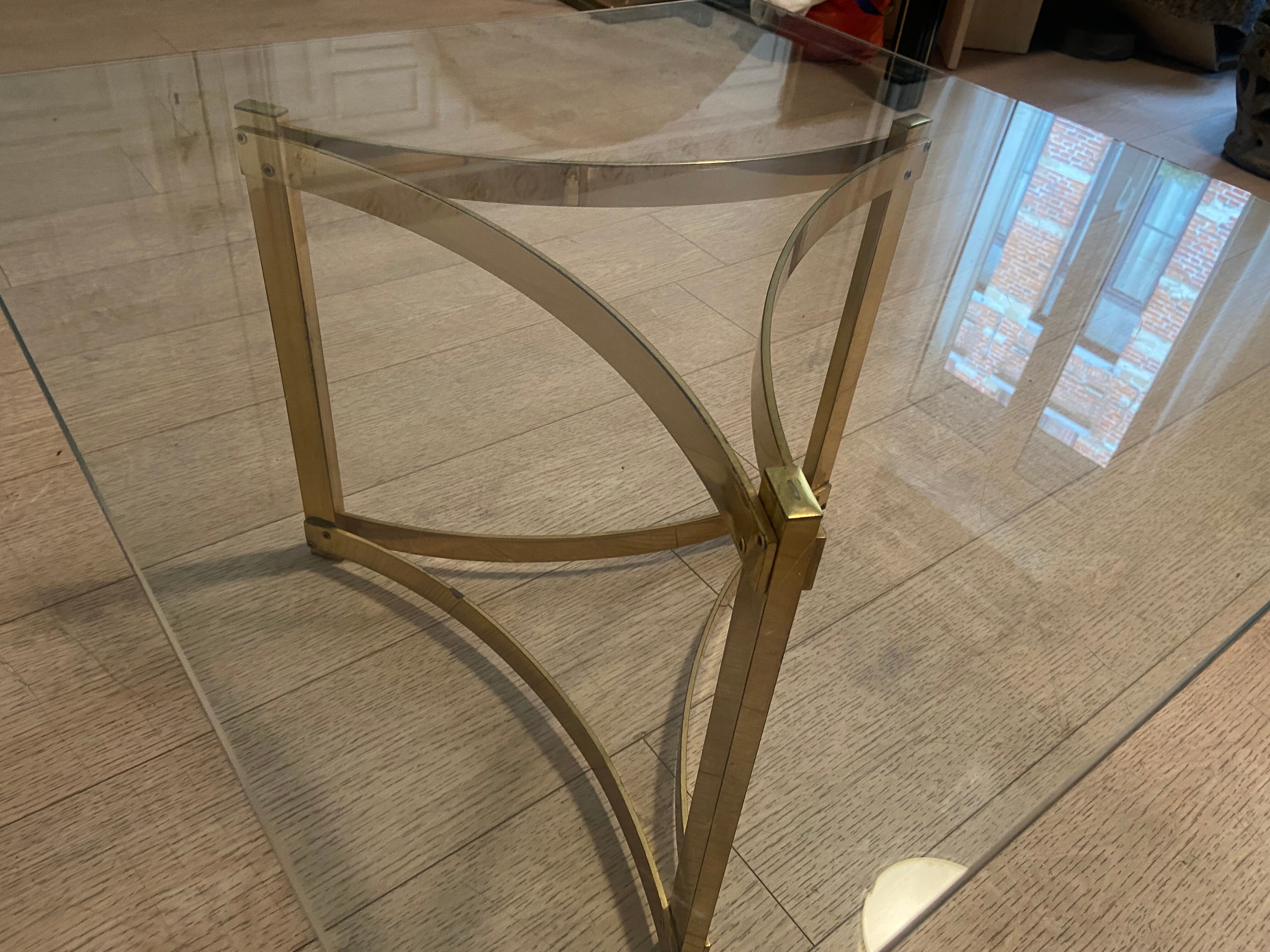 Gold metal coffee table, 1970s