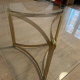 Table basse en métal doré, 1970s