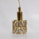 Two pendant lights in gilded brass and crystal, by Palwa, design 1960