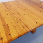 Table à manger ronde scandinave vintage en pin des années 60 70