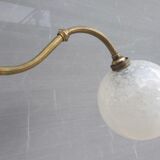 Brass wall lamp and cloudy glass Clichy art deco