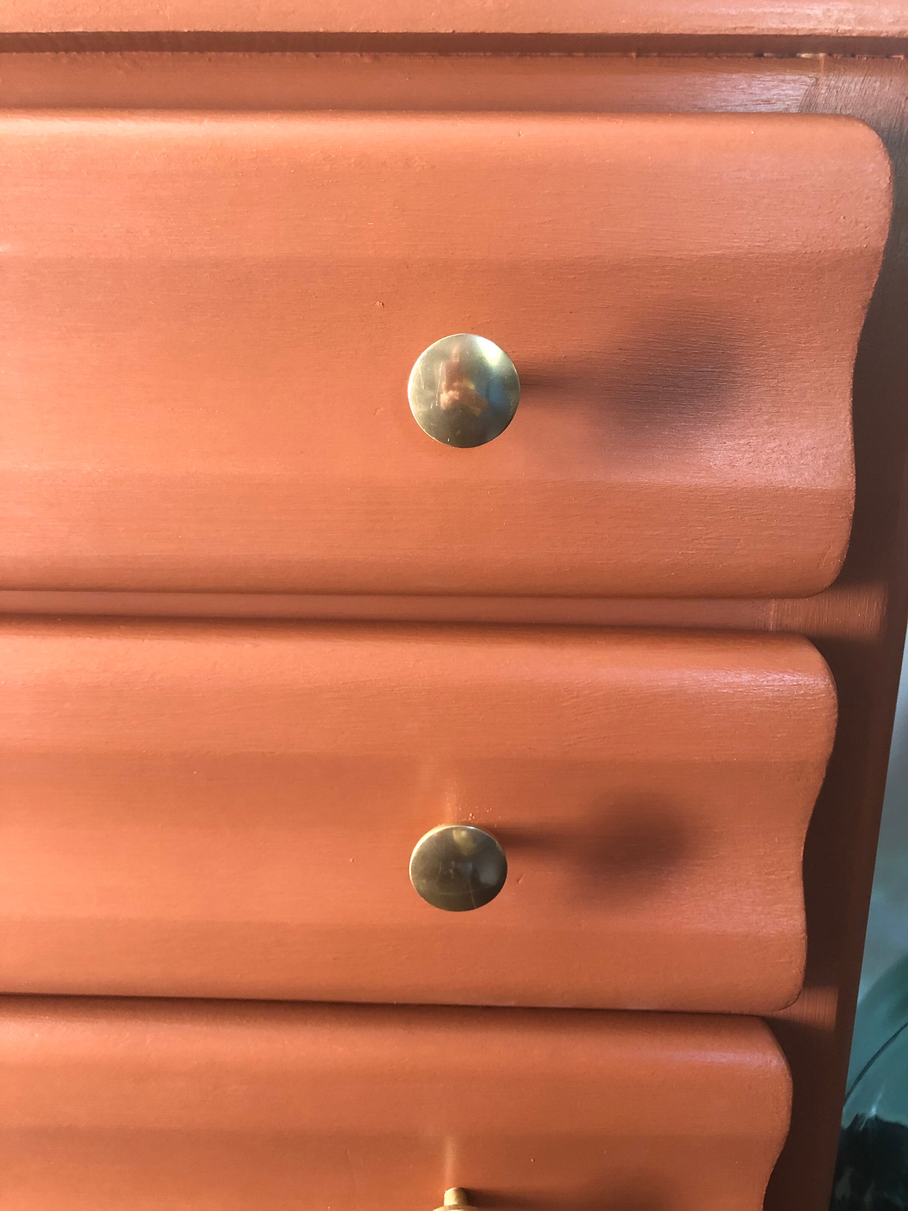Terracotta vintage chest of drawers