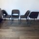 4 fabric and metal chairs