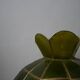 Vintage green and gold mother-of-pearl and brass pendant lampshade, bohemian country decoration