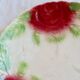 Vintage dessert plate in majolica – Red rose decoration