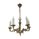 Vintage french bronze ornate detail 5 light chandelier