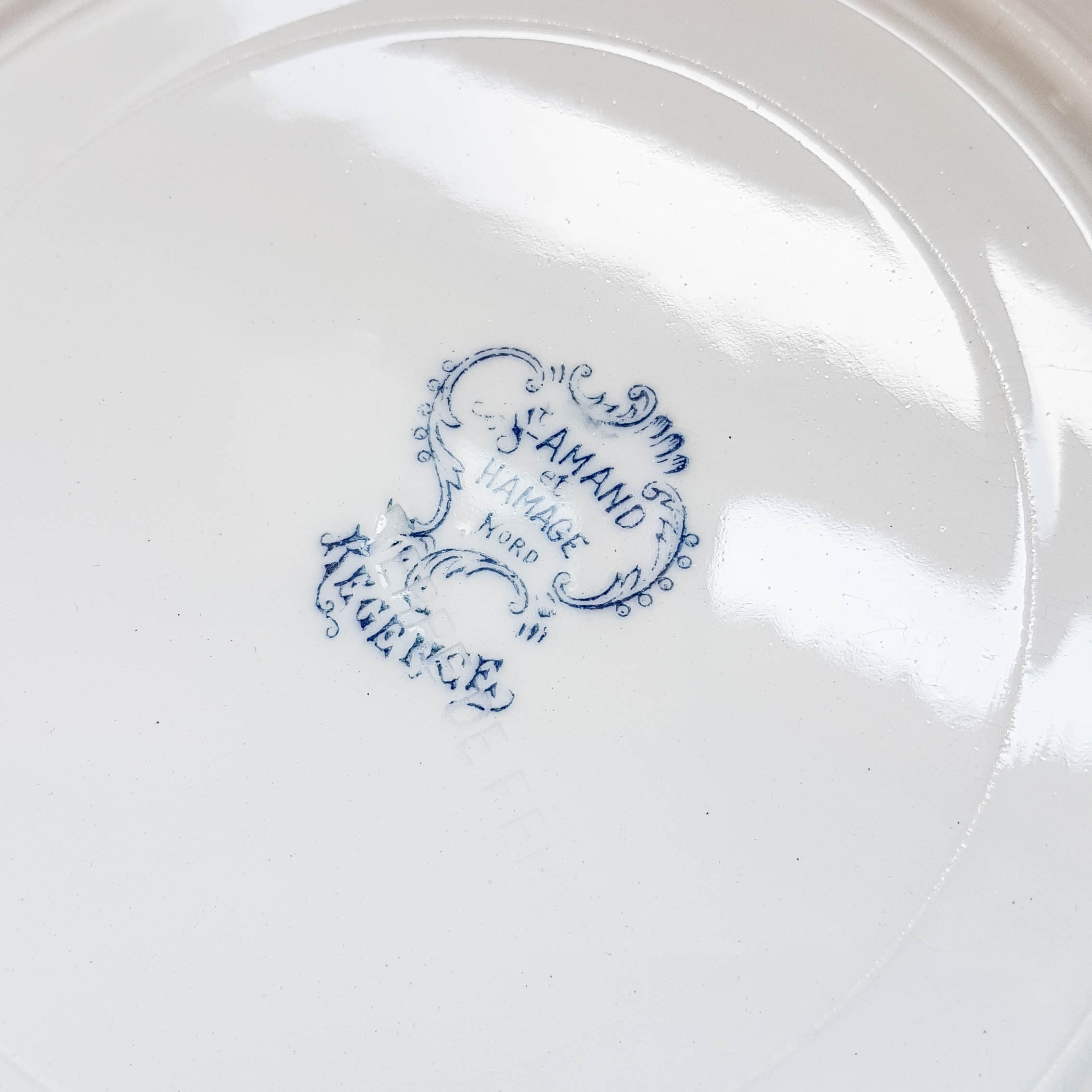Set of 2 blue flower soup plates "Régence" st Amand and Hamage