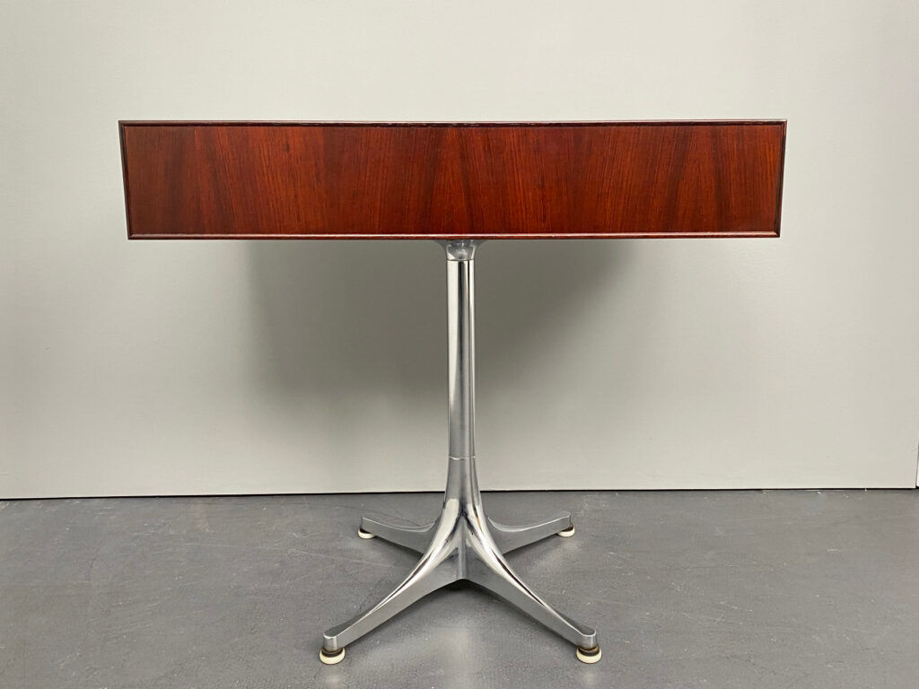 Rare small chest of drawers with 6 drawers, teak wood with chrome-plated base by George Nelson for Herman Miller, USA, 1950s