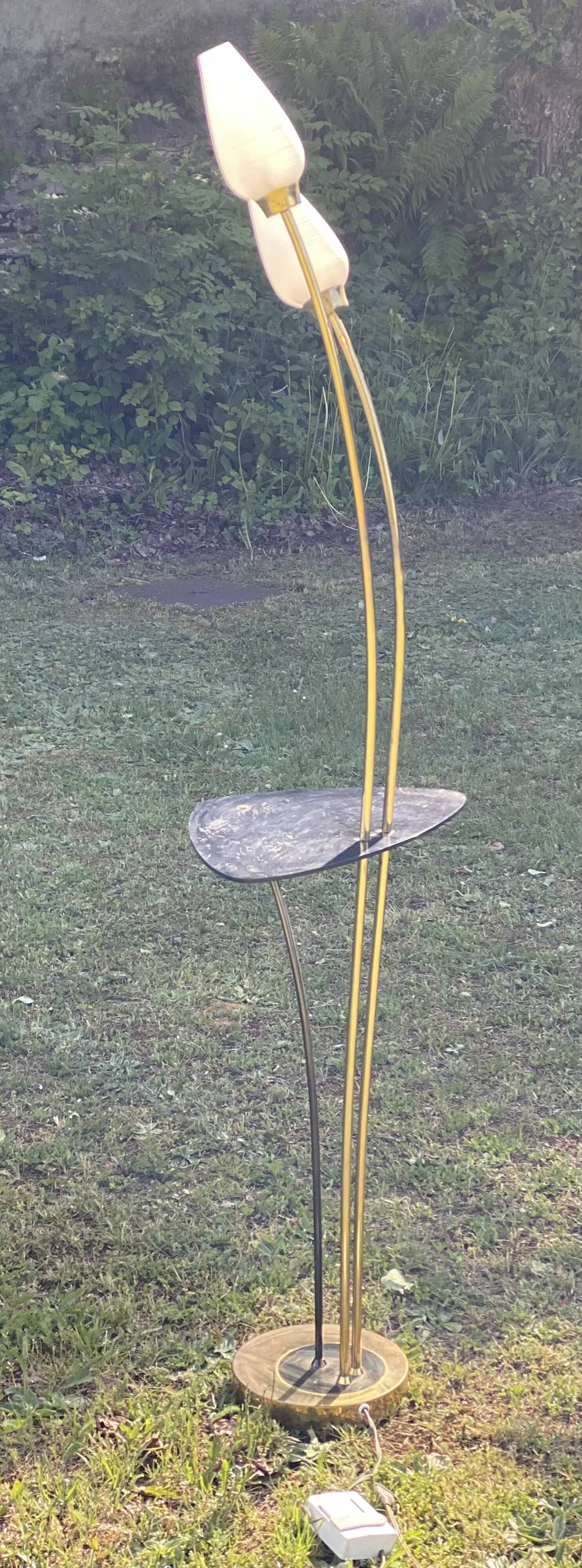 Arlus vintage 1950 reed floor lamp