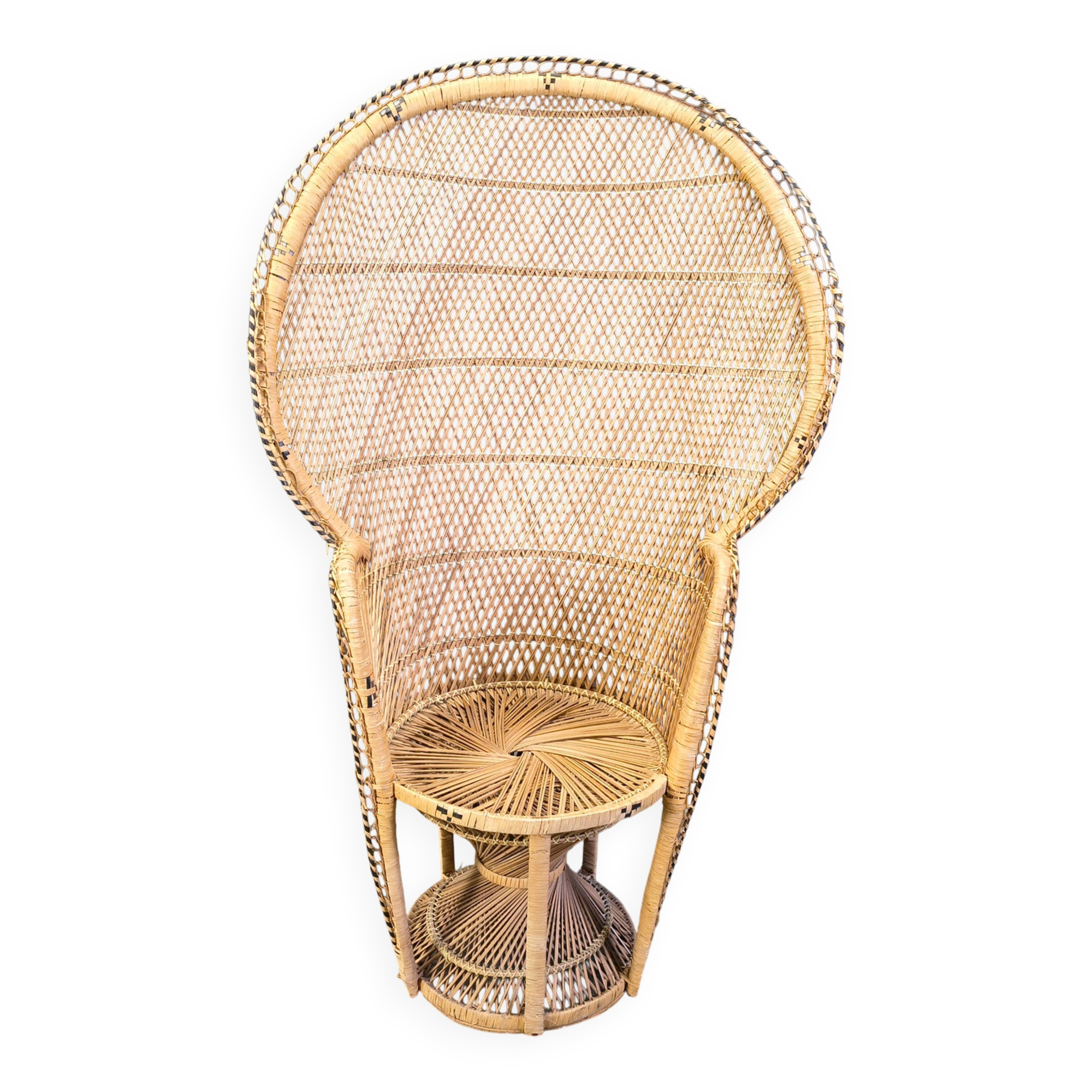 Vintage wicker peacock chair, 1970s
