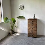 Small old vertical craft cabinet with 5 drawers