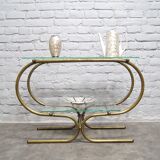 Bauhaus Tubular Brass Side Table, 1930s