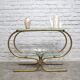 Bauhaus Tubular Brass Side Table, 1930s