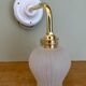 Vintage tulip angled wall light in white granite glass