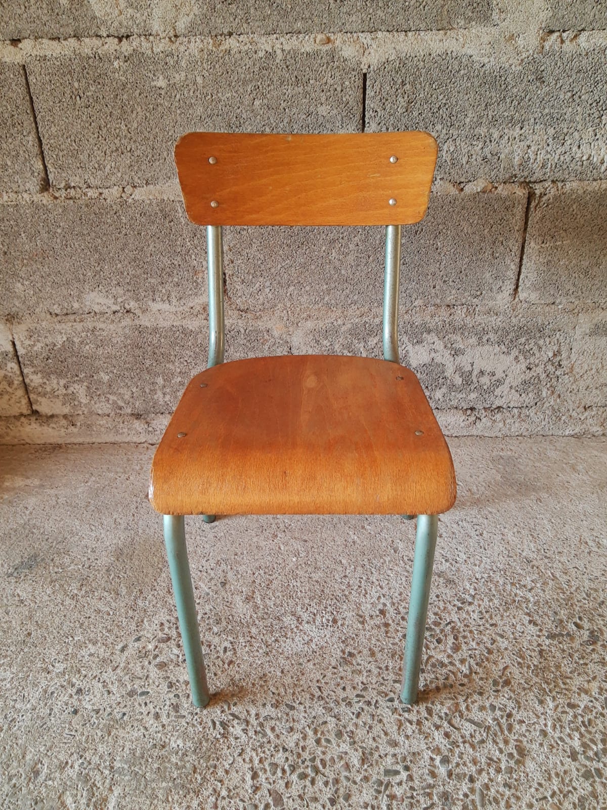 Vintage wood & metal school chair