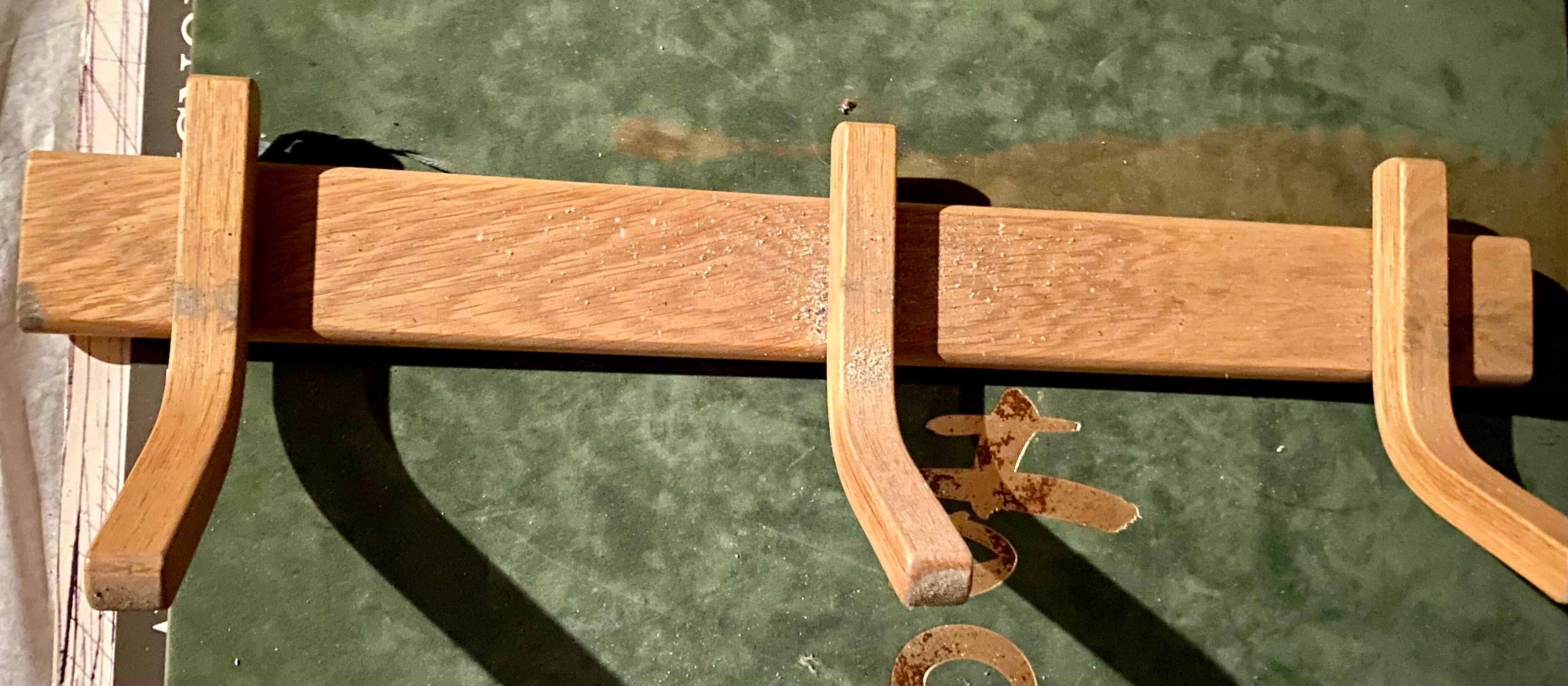 Wooden wall coat rack