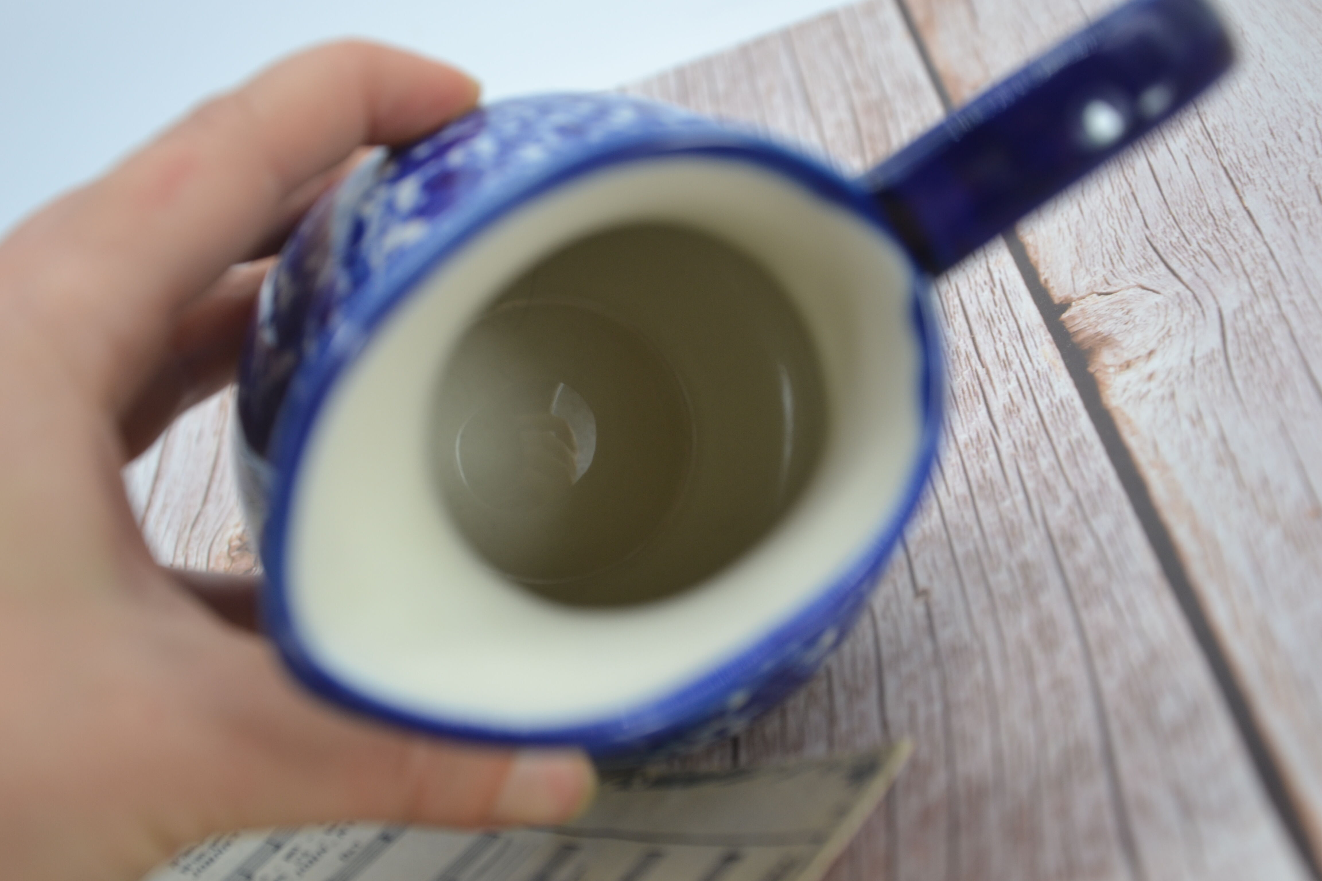 Blue and white milk pitcher London Pottery