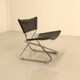 Scandinavian "Z" side chair in patinated black leather by Erik Magnussen for