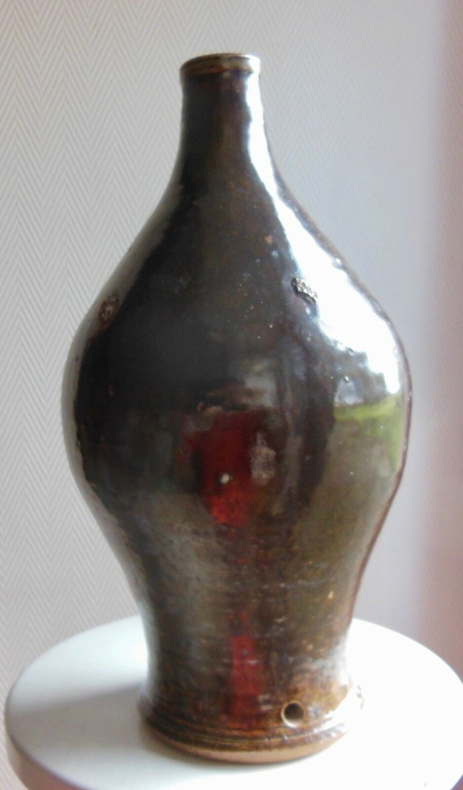 Lamp foot in vintage stoneware 50-60s, signature to be identified