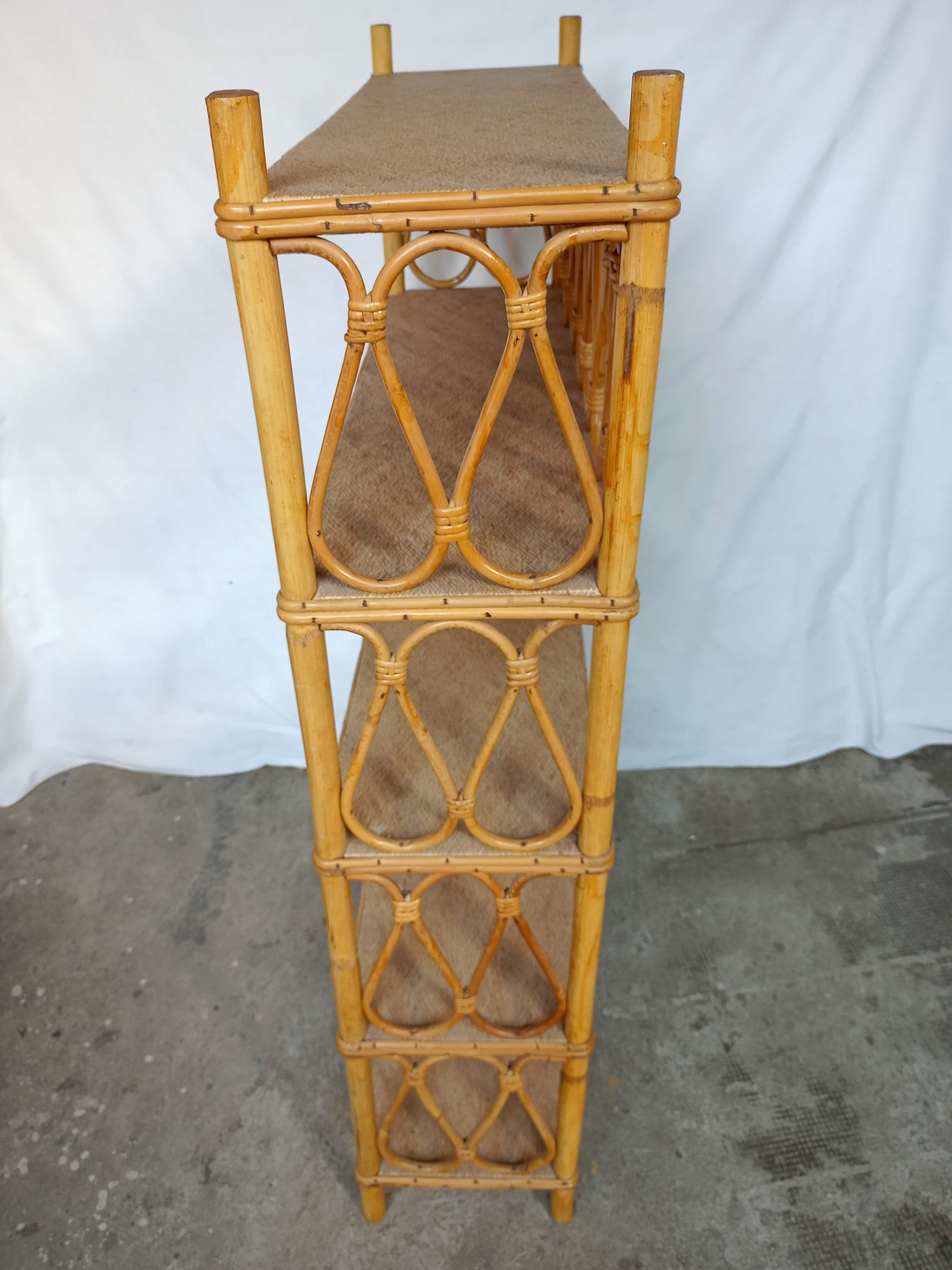 Vintage rattan shelf