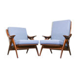 Set of blue/grey armchairs from De Ster Gelderland, 1960s