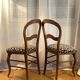 Chaises Louis Philippe en noyer époque XIXe, tapissées à neuf