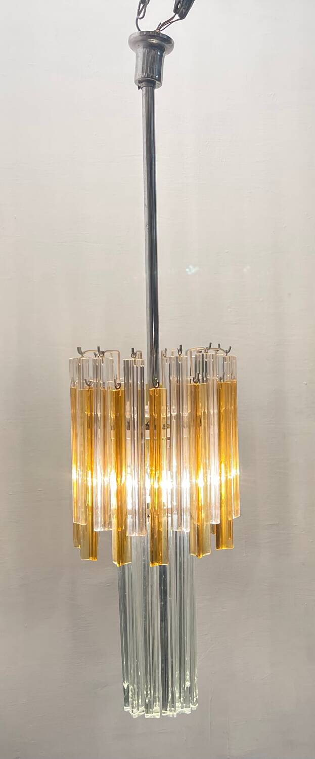 Murano Glass Trilobi Chandelier by Venini 1970’s