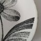 Graphic flower black & white deep plate Gien