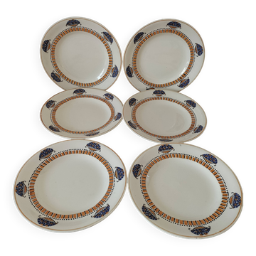 Assiettes Longwy Art Déco