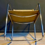 Modernist chair in metal and canvas 1970