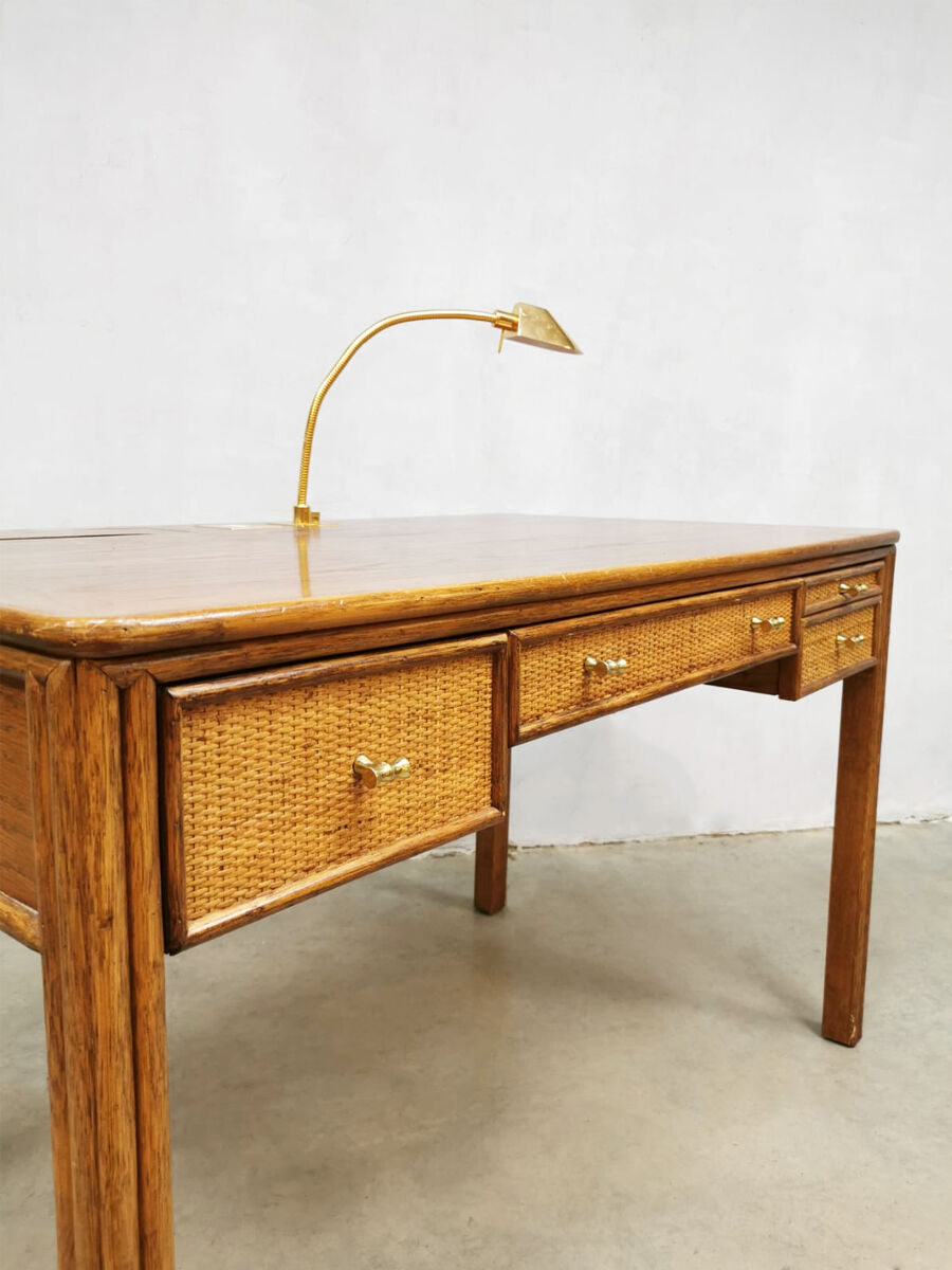 Vintage rattan caned desk Eleanor Forbes Mcguire San Francisco